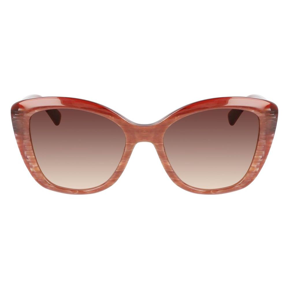 Longchamp Red Acetate Sunglasses Longchamp Rosy Brown