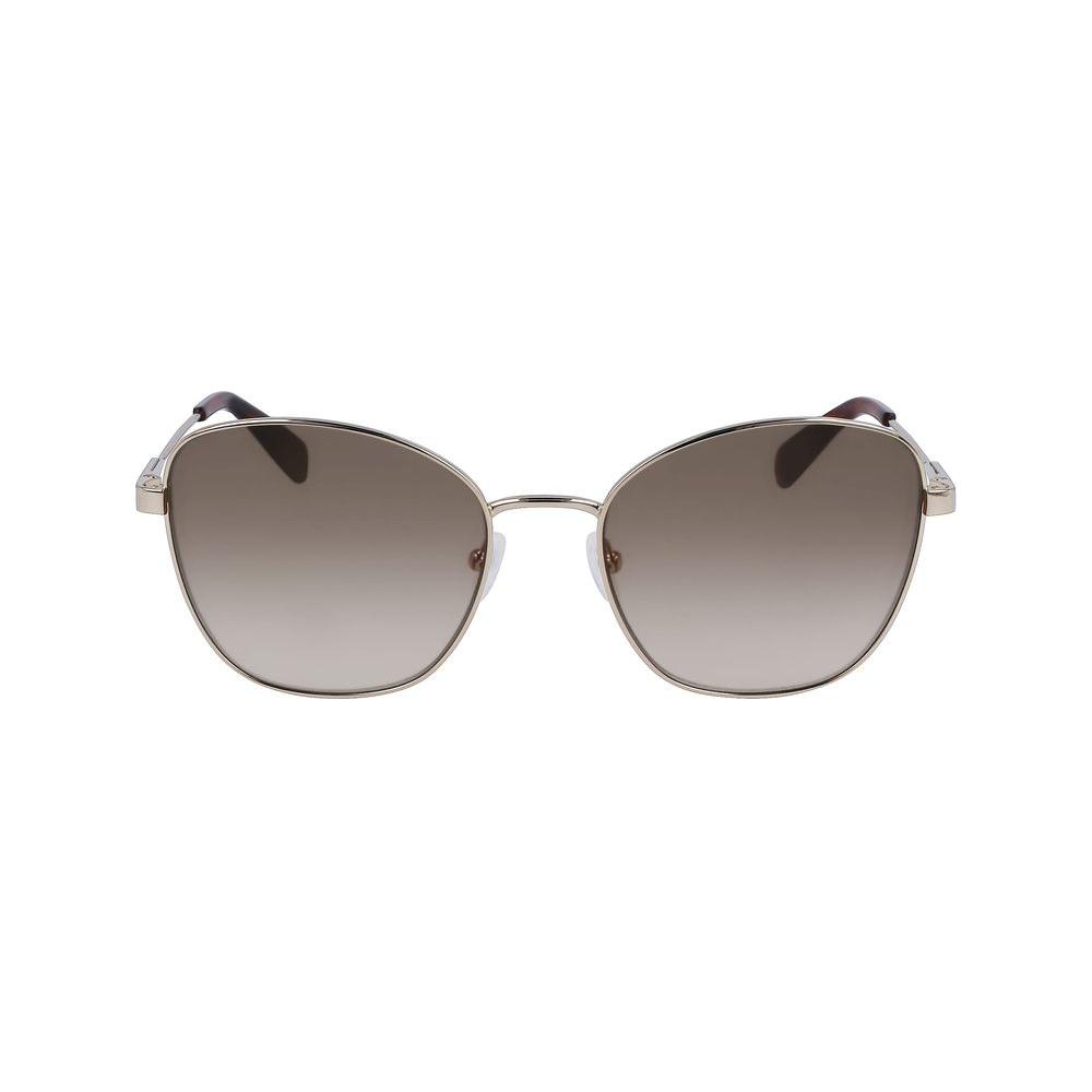 Longchamp Gold Metal Sunglasses Longchamp Light Slate Gray