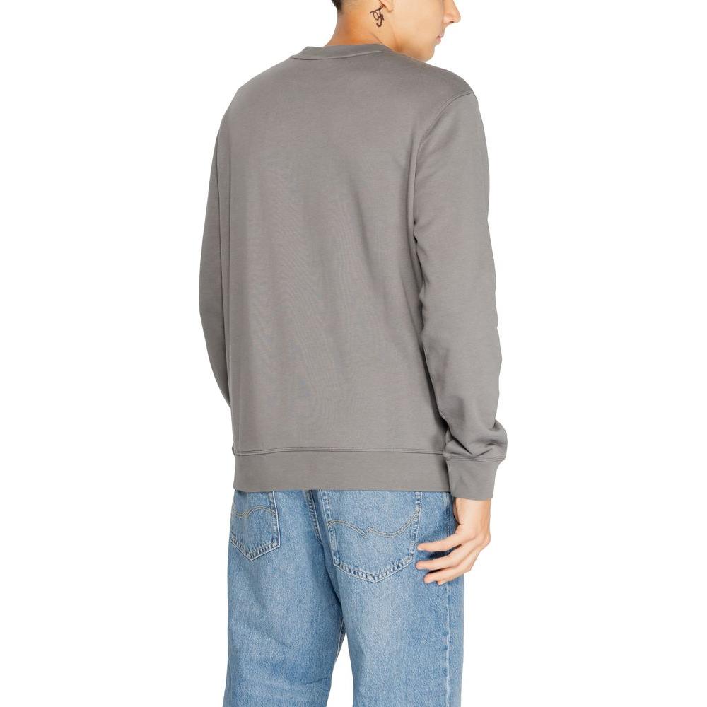 Hugo Boss Gray Cotton Sweater Hugo Boss Light Slate Gray