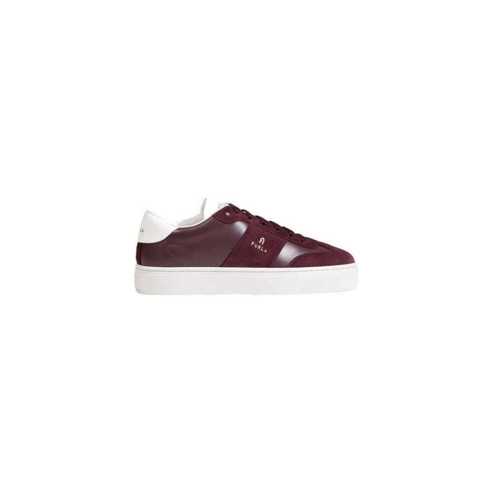 Furla Bordeaux Leather Sneaker Furla Antique White