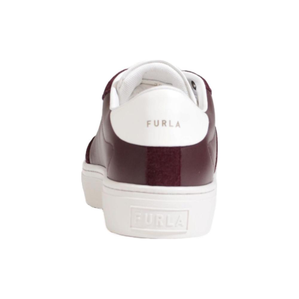 Furla Bordeaux Leather Sneaker Furla Light Gray
