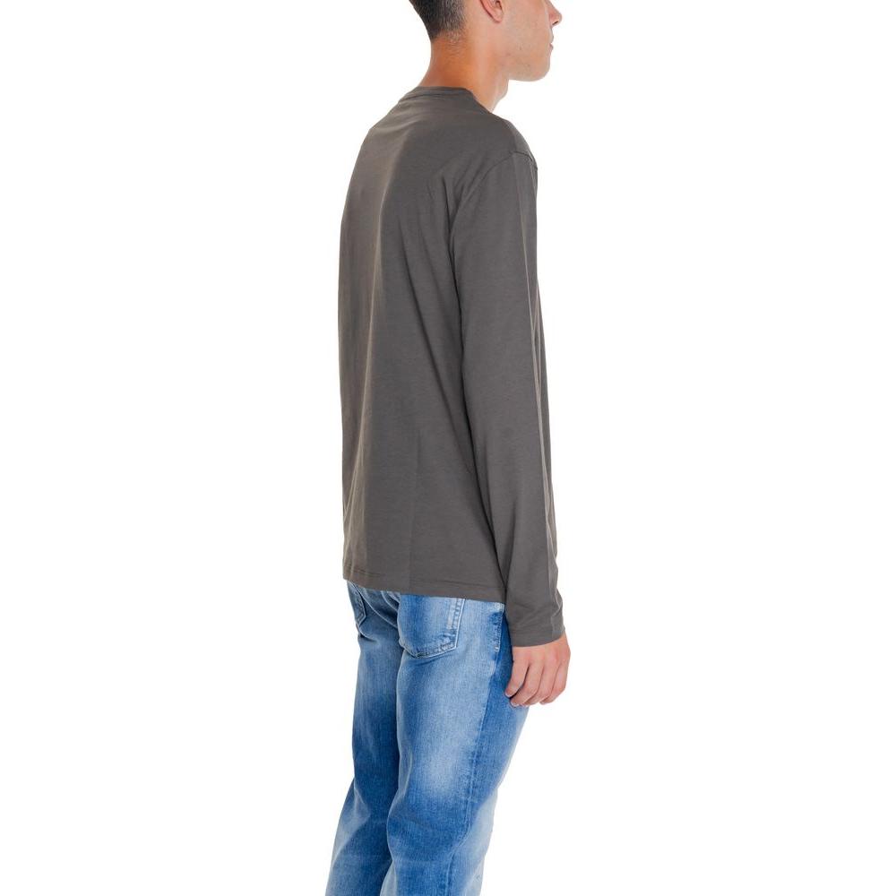 Armani Exchange Green Cotton Shirt Armani Exchange Dim Gray