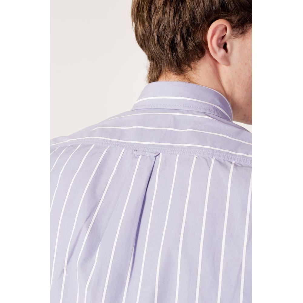 Hugo Boss Purple Cotton Shirt Hugo Boss Light Gray