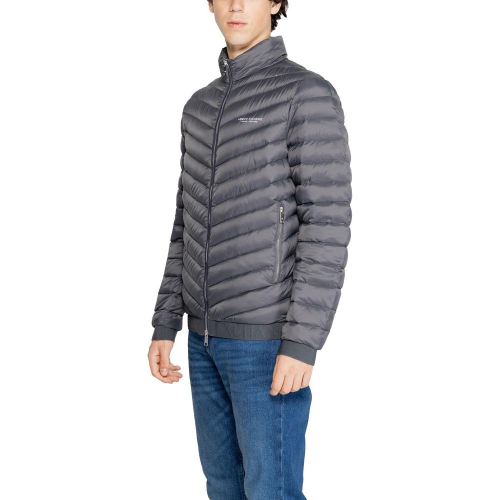 Armani Exchange Gray Polyester Jacket Armani Exchange Dim Gray