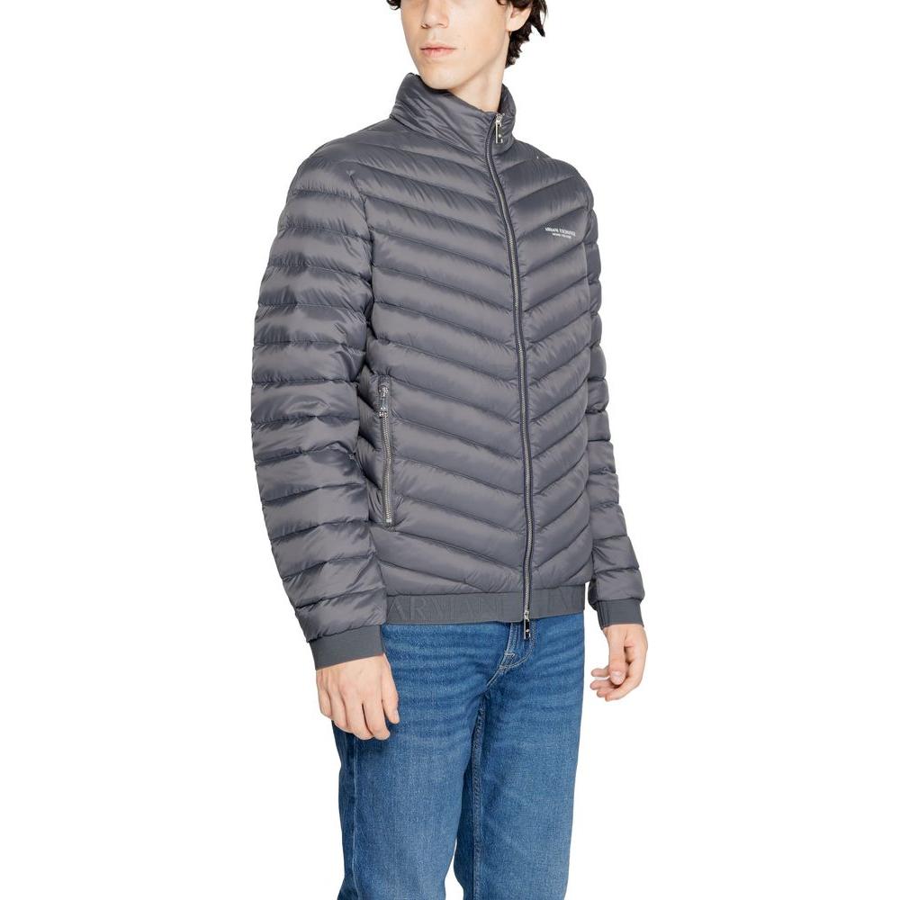 Armani Exchange Gray Polyester Jacket Armani Exchange Dim Gray