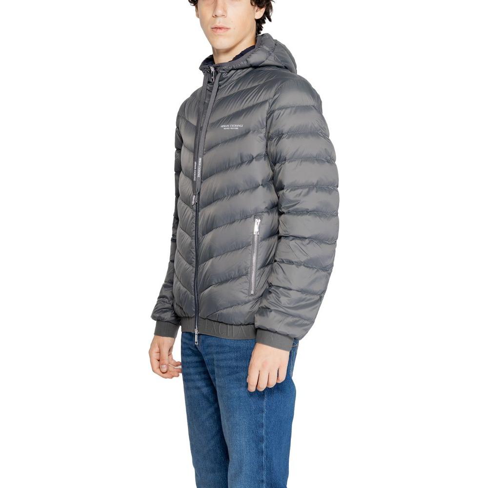 Armani Exchange Gray Polyester Jacket Armani Exchange Dim Gray
