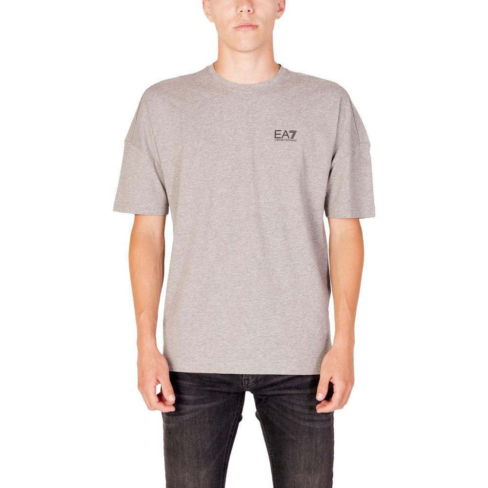 EA7 Emporio Armani Gray Cotton T-Shirt EA7 Emporio Armani Gray