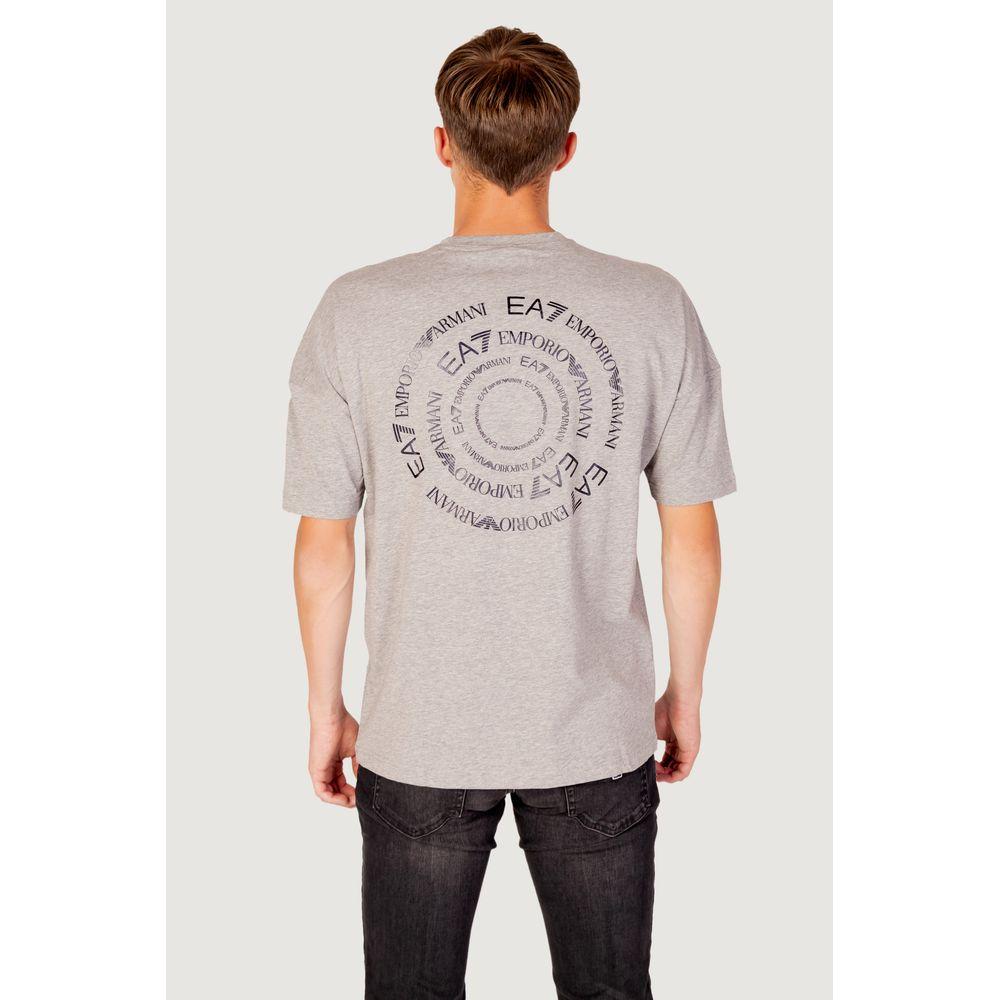 EA7 Emporio Armani Gray Cotton T-Shirt EA7 Emporio Armani Light Gray