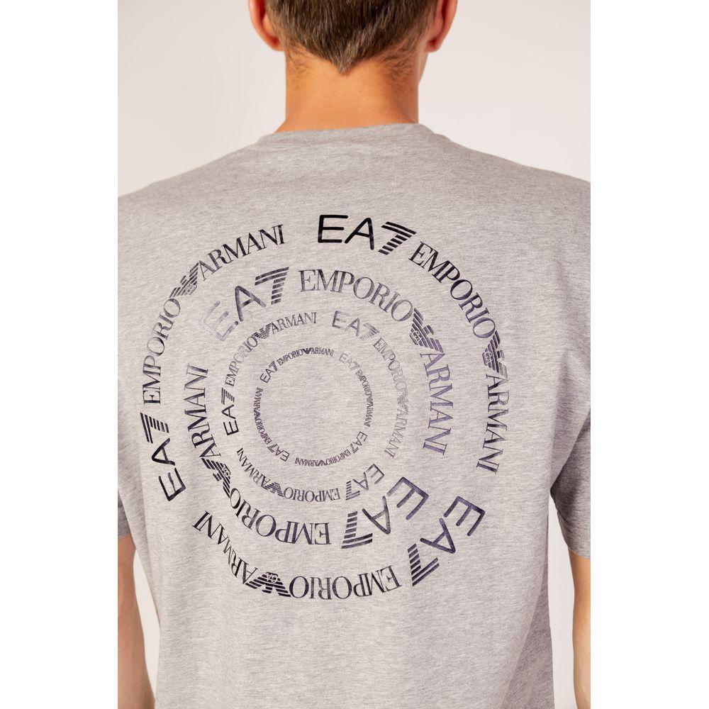 EA7 Emporio Armani Gray Cotton T-Shirt EA7 Emporio Armani Light Gray