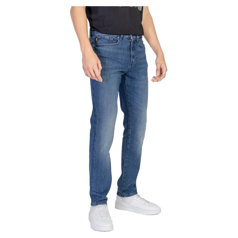 Hugo Boss Blue Cotton Jeans & Pant Hugo Boss Dark Slate Blue