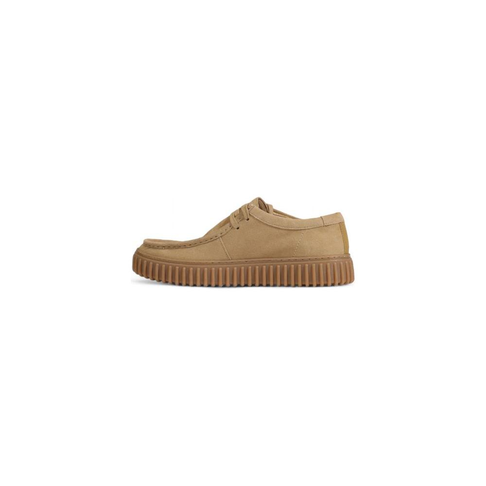 Clarks Beige Suede Leather Casual Clarks Dim Gray