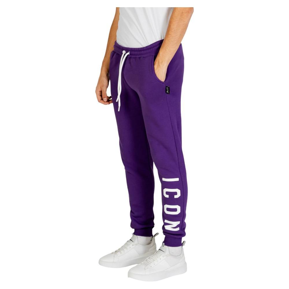 Icon Purple Cotton Jeans & Pant Icon Light Gray