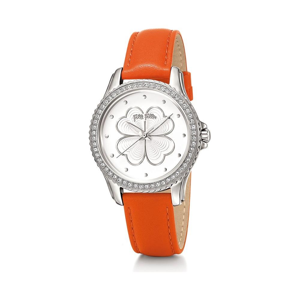 Folli Follie Orange Leather Watch Folli Follie Light Gray