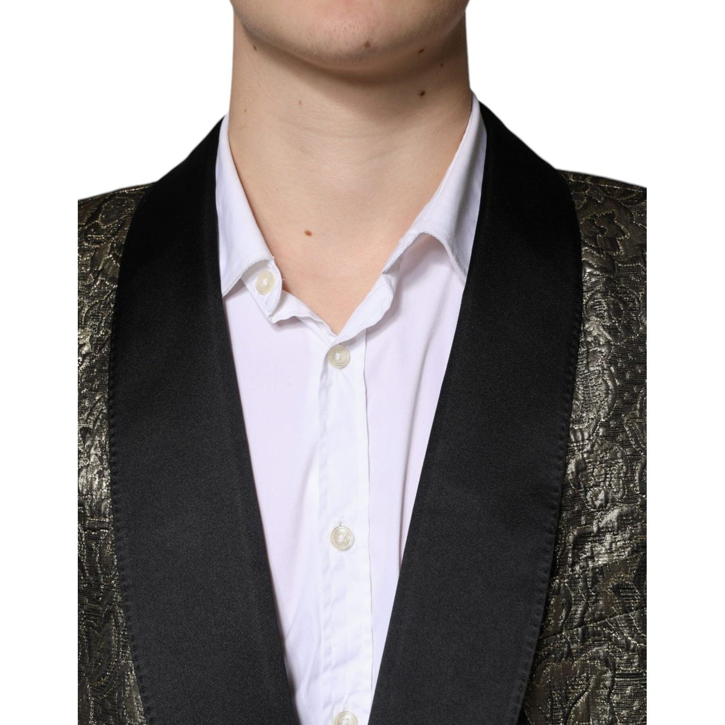 Dolce & Gabbana Gold SICILIA Jacquard Single Breasted Coat Blazer Dolce & Gabbana Dark Slate Gray