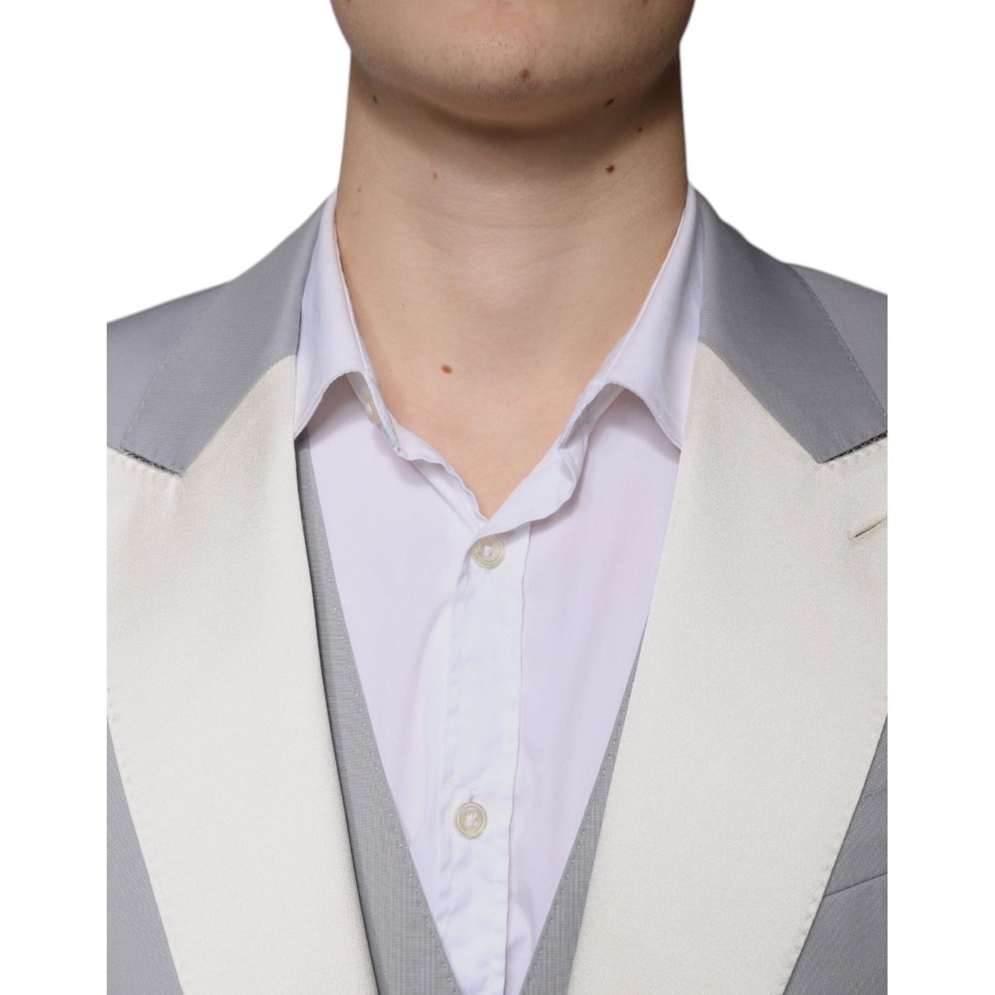 Dolce & Gabbana Gray Wool 3 Piece Slim Fit Formal Suit Dolce & Gabbana Light Gray