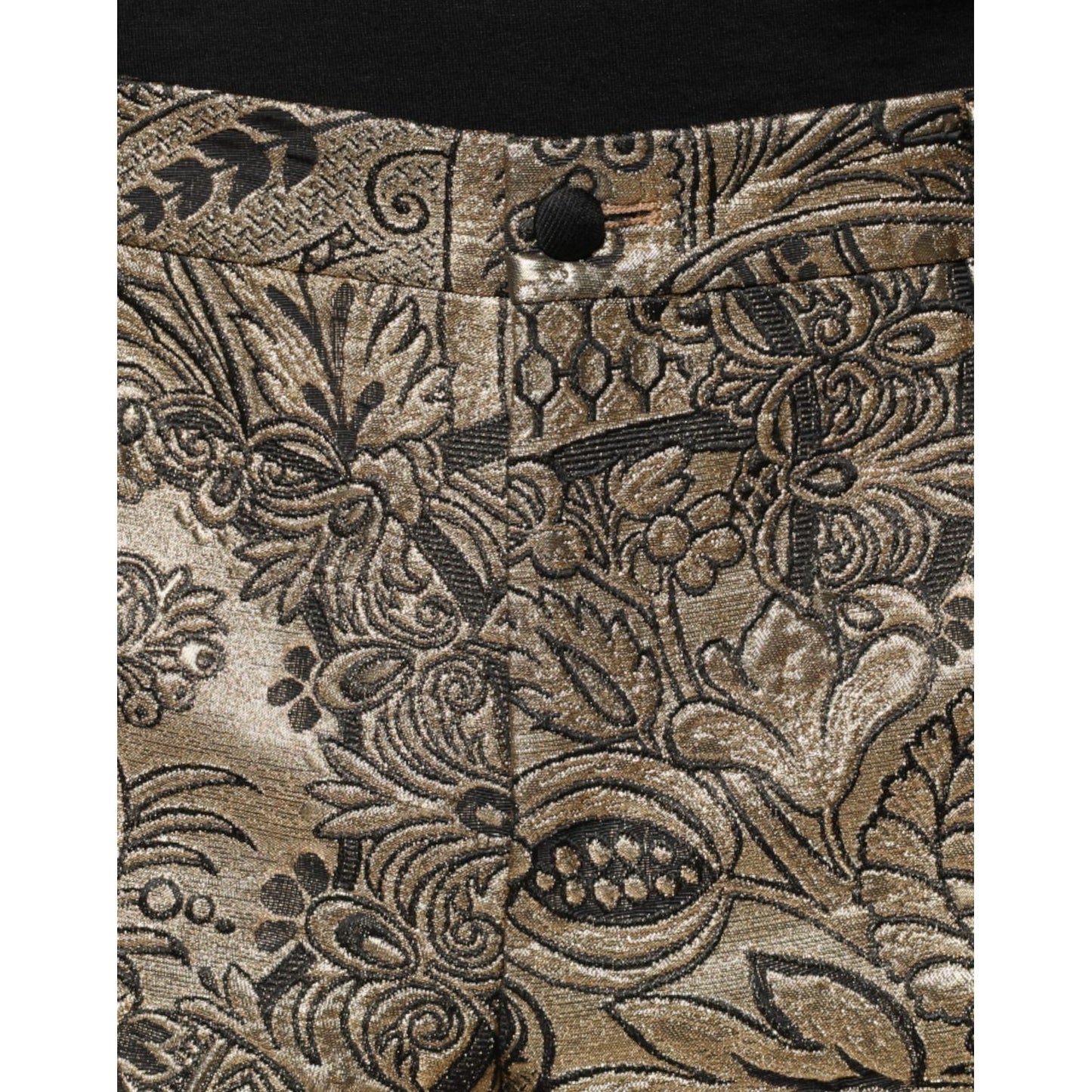 Dolce & Gabbana Gold Floral Jacquard Men Dress Pants Dolce & Gabbana Dim Gray