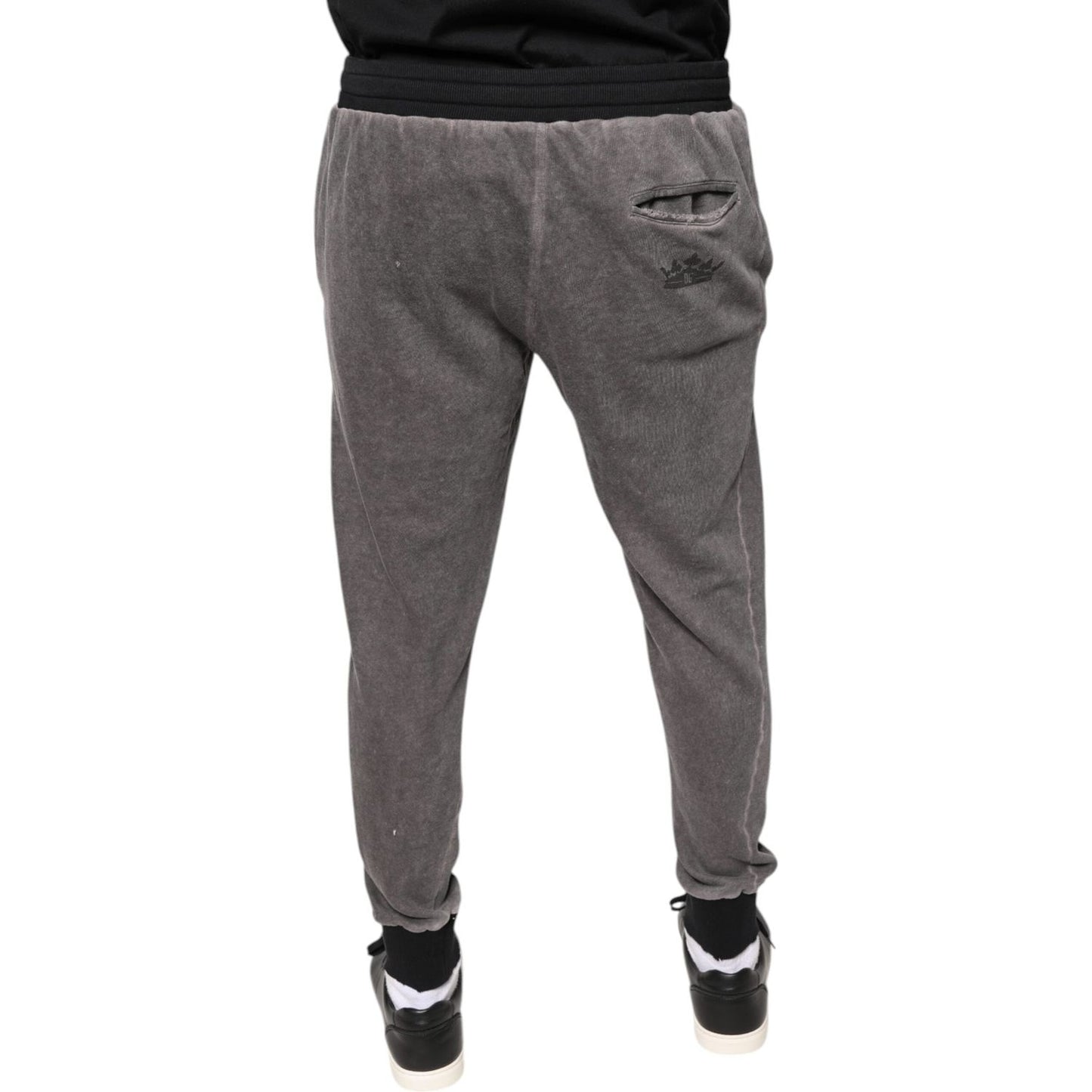 Dolce & Gabbana Gray Cotton Jogger Jogging Pants Dolce & Gabbana Dim Gray