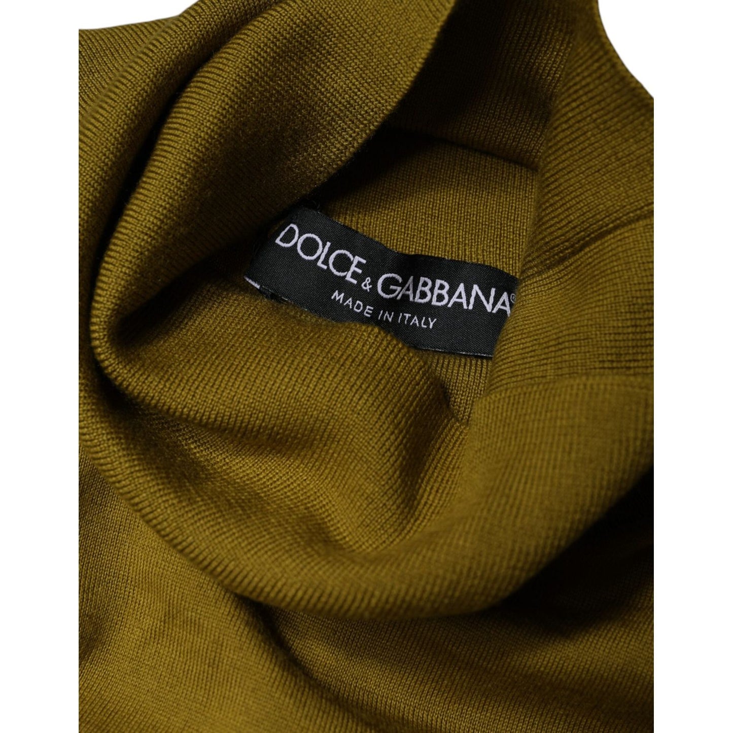 Dolce & Gabbana Brown Cashmere Turtleneck Pullover Sweater Dolce & Gabbana Dark Olive Green
