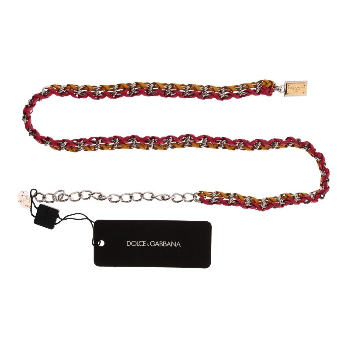 Dolce & Gabbana Elegant Multicolor Crystal-Embellished Belt Belt Dolce & Gabbana Dark Slate Gray