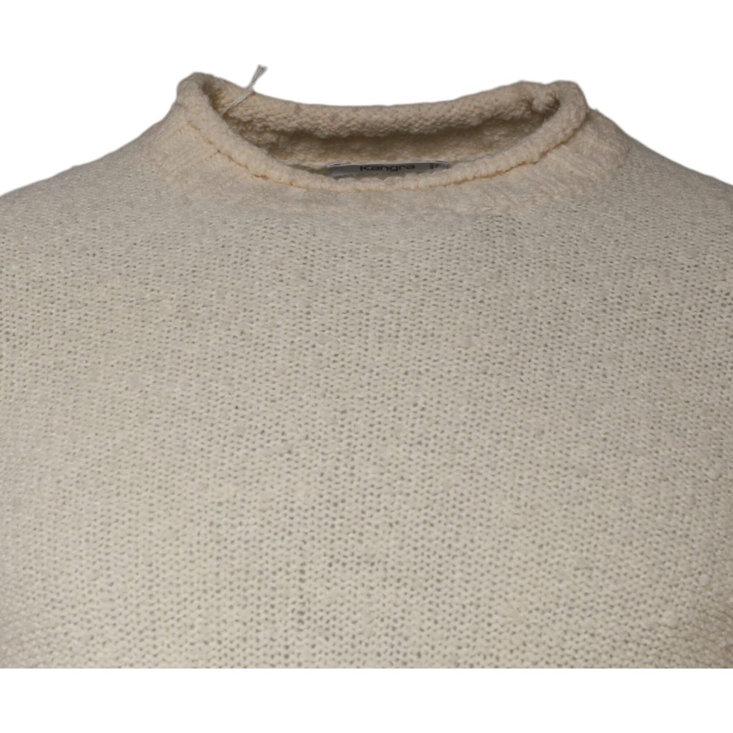 KANGRA Beige Wool Knit Long Sleeve Round Neck Pullover Sweater KANGRA Dark Gray