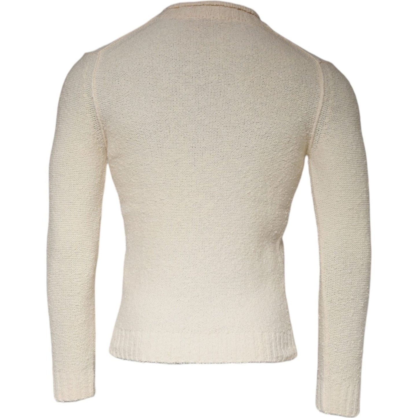 KANGRA Beige Wool Knit Long Sleeve Round Neck Pullover Sweater KANGRA Gray