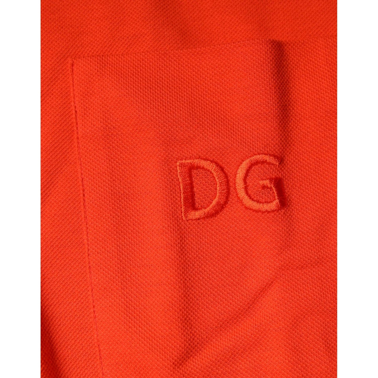 Dolce & Gabbana Orange Cotton Button Down Casual Polo Shirt Dolce & Gabbana Orange Red