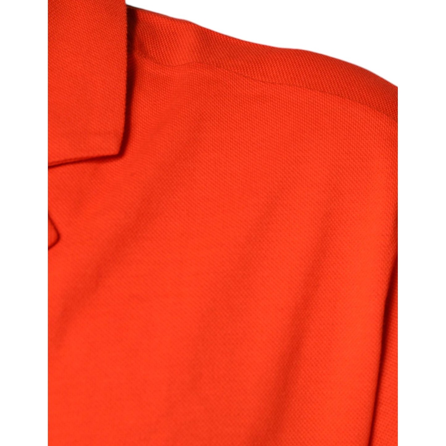 Dolce & Gabbana Orange Cotton Button Down Casual Polo Shirt Dolce & Gabbana Orange Red