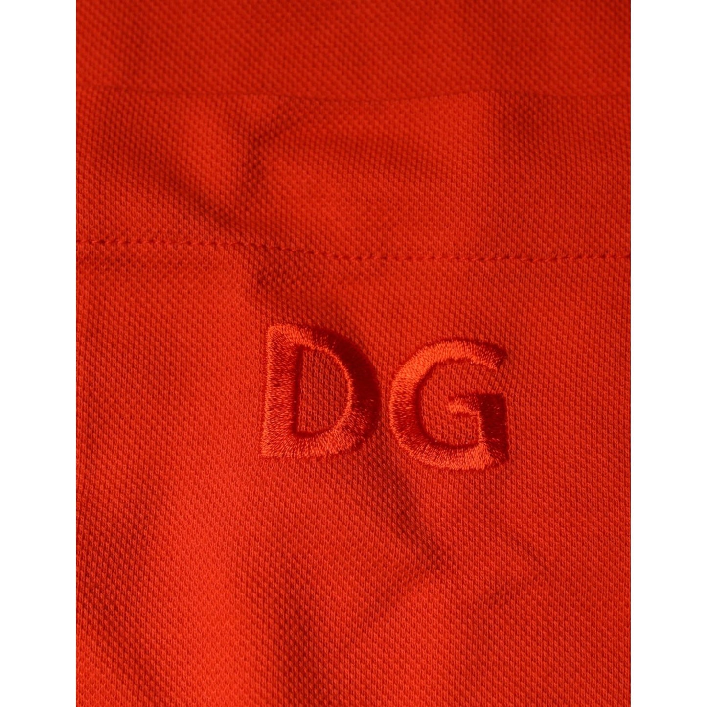Dolce & Gabbana Orange Cotton Button Down Casual Polo Shirt Dolce & Gabbana Firebrick