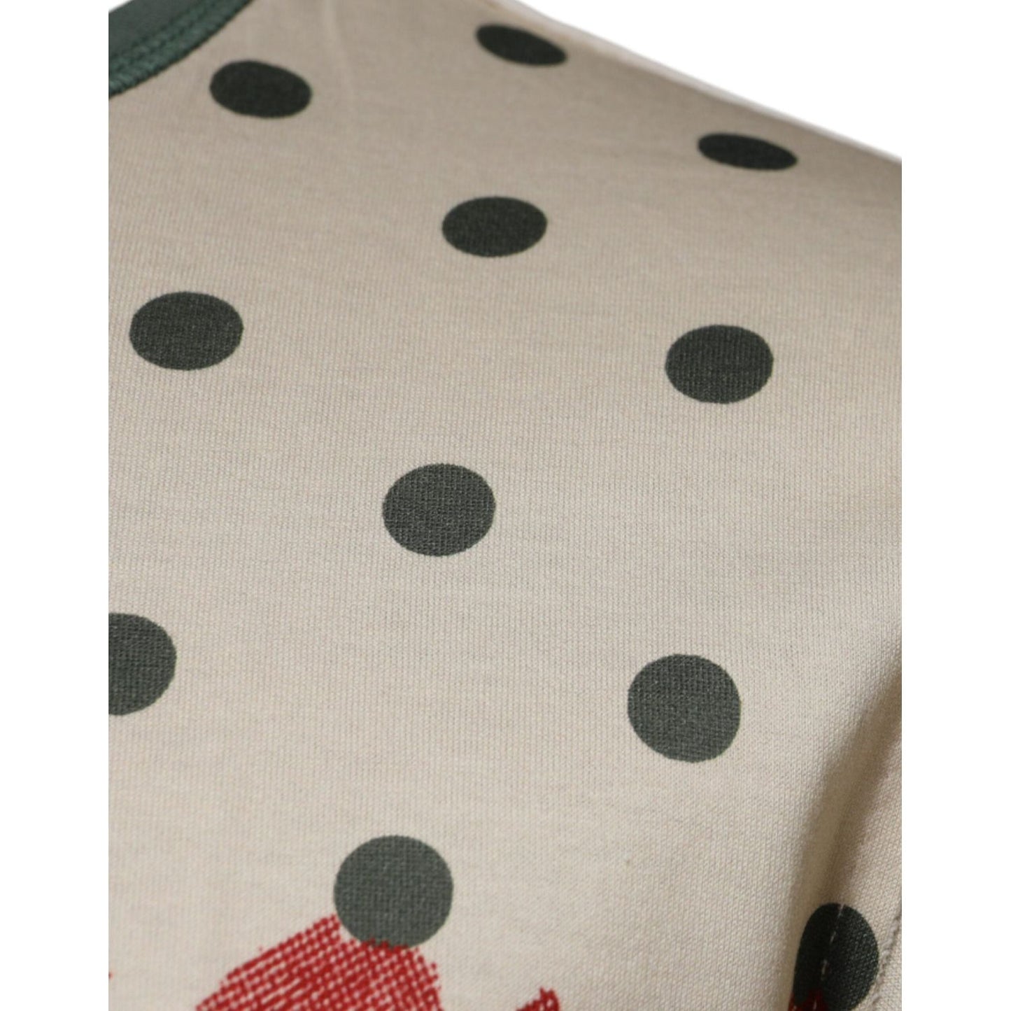 Dolce & Gabbana Beige Graphic Print Polka Dot Cotton T-shirt Dolce & Gabbana Gray