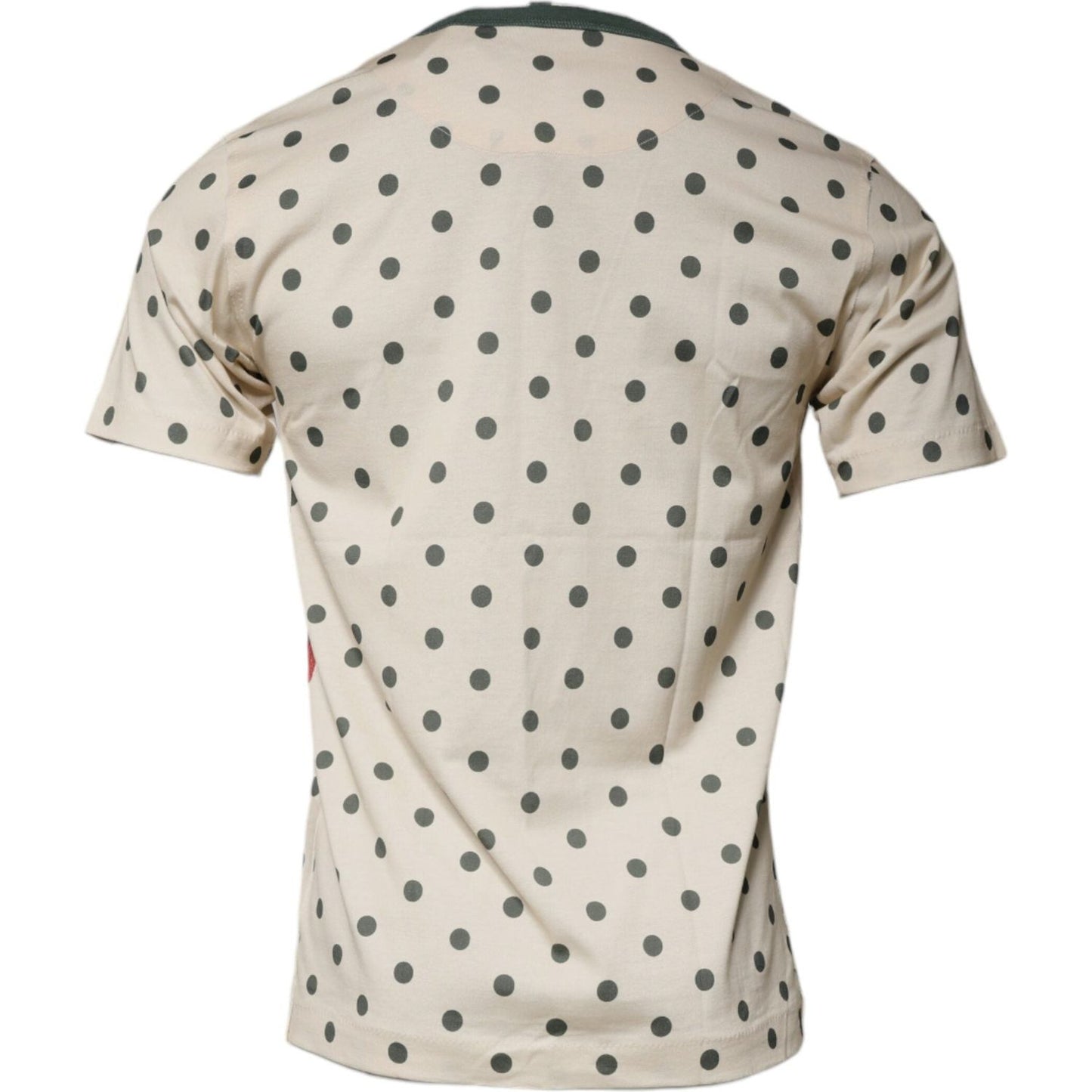 Dolce & Gabbana Beige Graphic Print Polka Dot Cotton T-shirt Dolce & Gabbana Gray