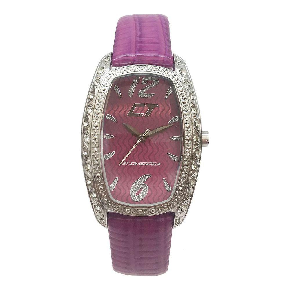 Chronotech Purple Leather Watch Chronotech Dim Gray