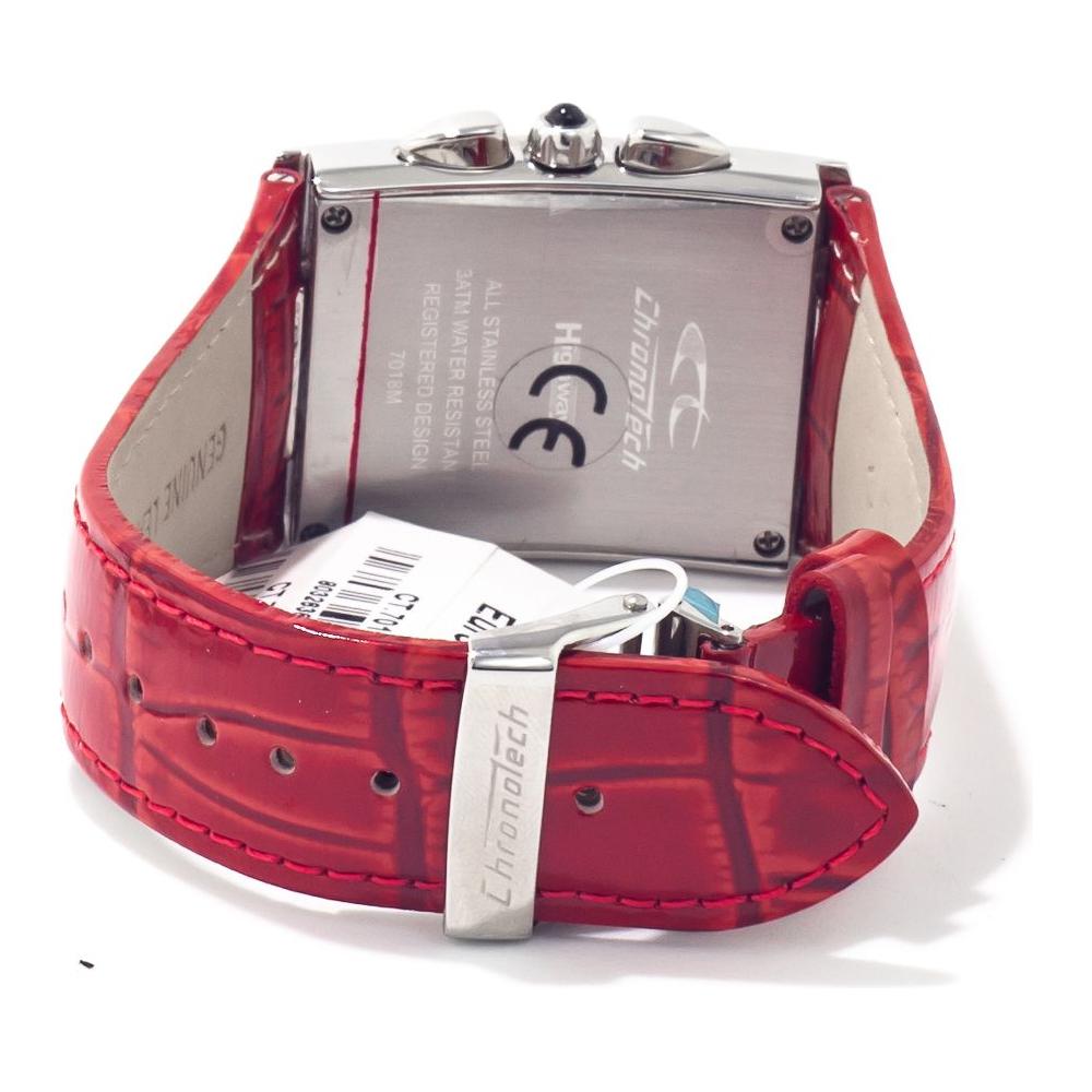 Chronotech Red Leather Watch Chronotech Gray