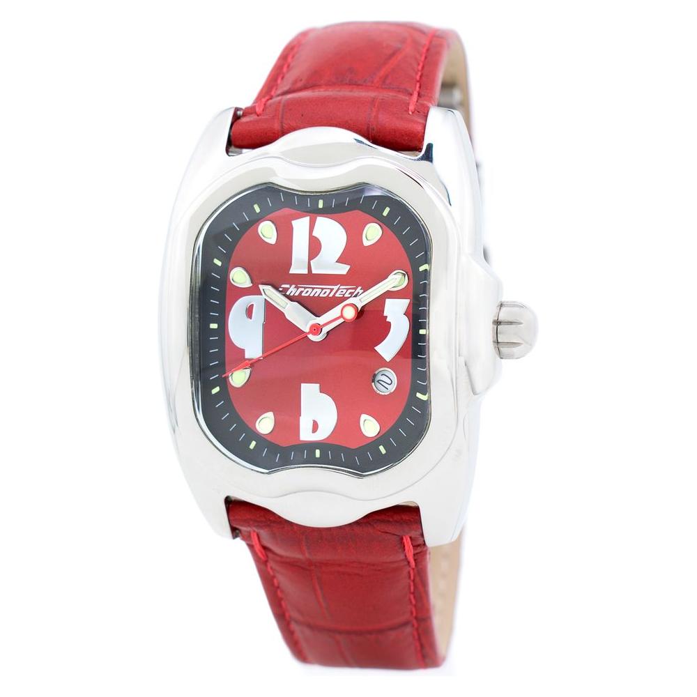Chronotech Red Leather Watch Chronotech Lavender