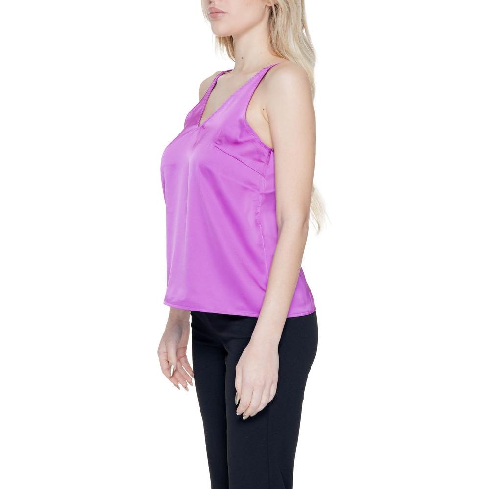 Vila Clothes Pink Polyester Tops & T-Shirt Vila Clothes Plum
