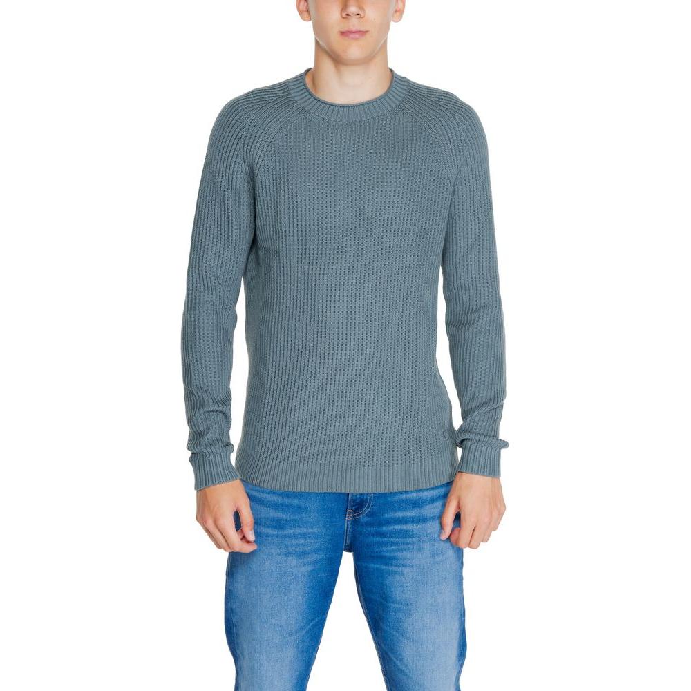 Calvin Klein Jeans Green Organic Cotton Sweater Calvin Klein Jeans Slate Gray
