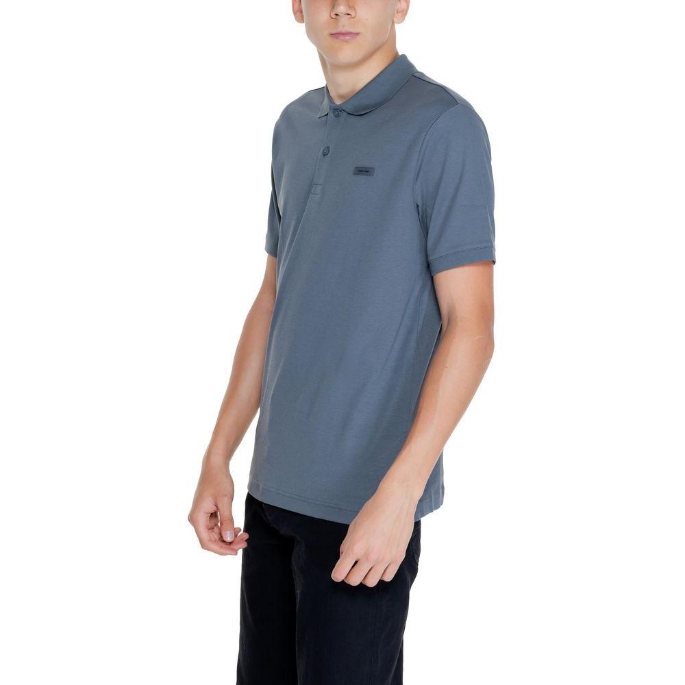 Calvin Klein Gray Cotton Polo Shirt Calvin Klein Dim Gray
