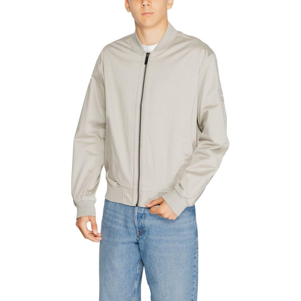 Calvin Klein Gray Organic Cotton Jacket Calvin Klein Gray