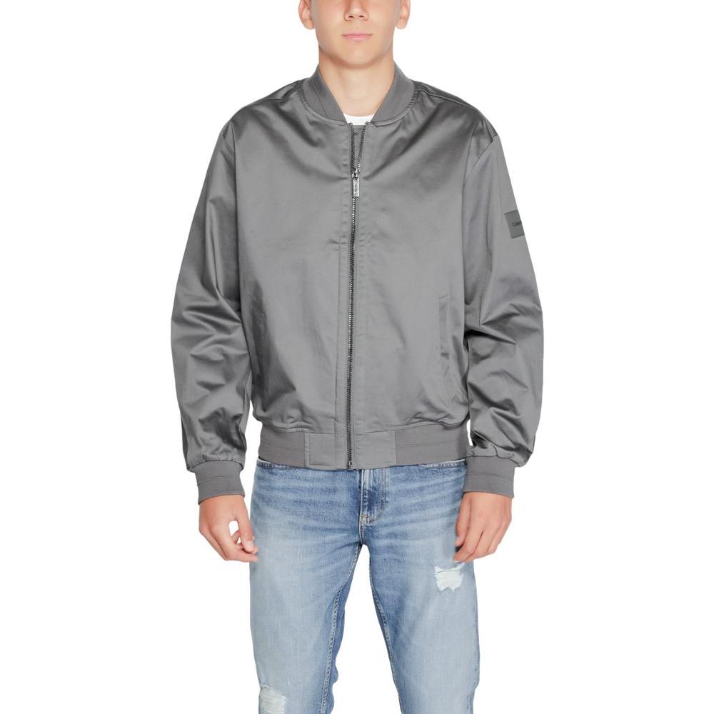 Calvin Klein Gray Organic Cotton Jacket Calvin Klein Light Slate Gray