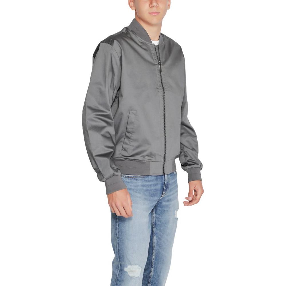 Calvin Klein Gray Organic Cotton Jacket Calvin Klein Light Slate Gray