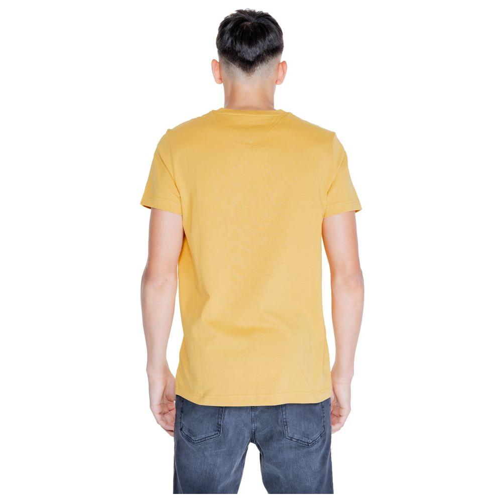 Tommy Hilfiger Yellow Cotton T-Shirt Tommy Hilfiger Tan