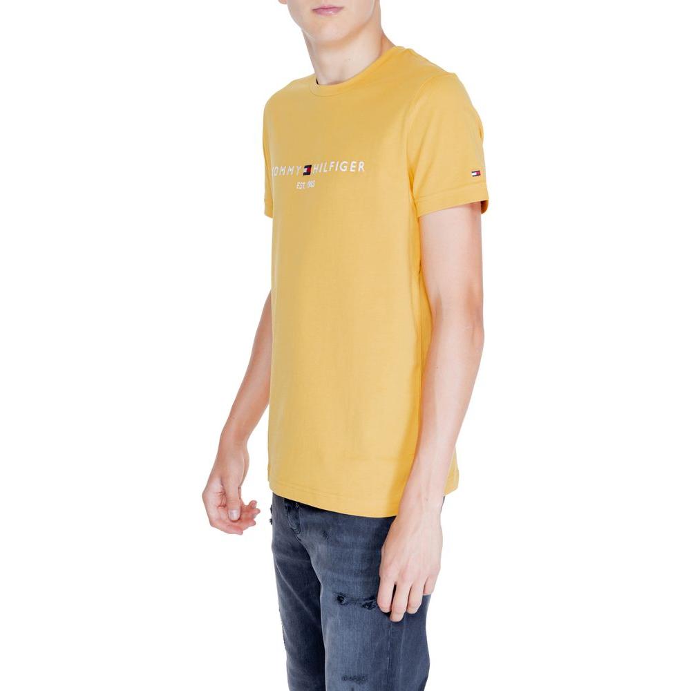 Tommy Hilfiger Yellow Cotton T-Shirt Tommy Hilfiger Tan