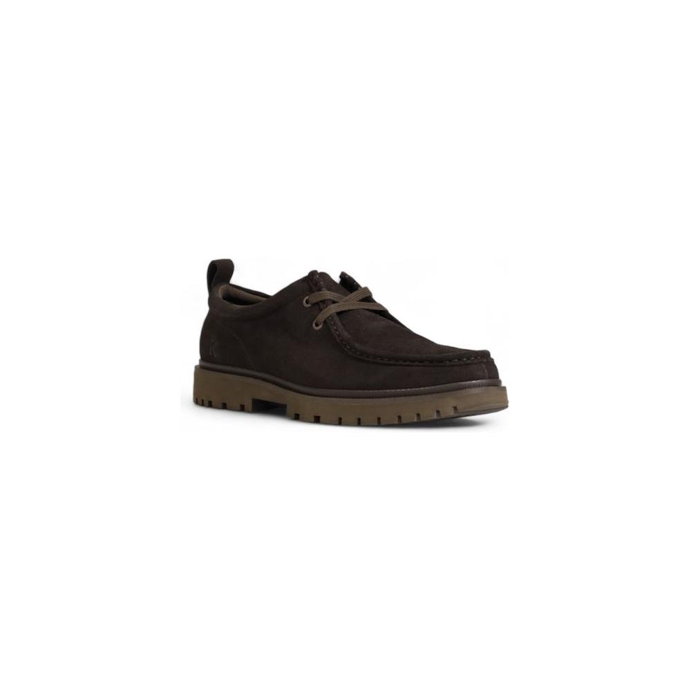 Calvin Klein Brown Suede Leather Casual Calvin Klein Dark Slate Gray