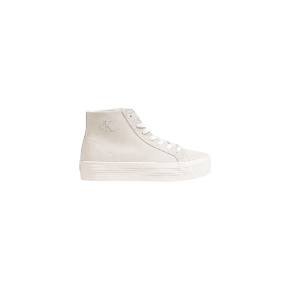 Calvin Klein Jeans Beige Suede Leather Sneaker Calvin Klein Jeans Antique White