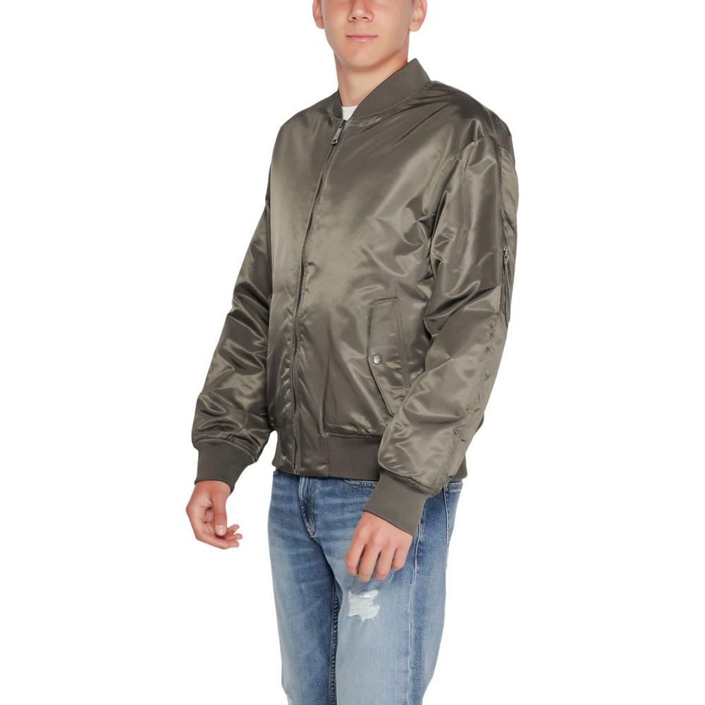 Calvin Klein Jeans Gray Polyamide Jacket Calvin Klein Jeans Dim Gray