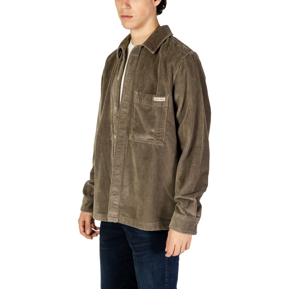Calvin Klein Jeans Gray Cotton Shirt Calvin Klein Jeans Dim Gray