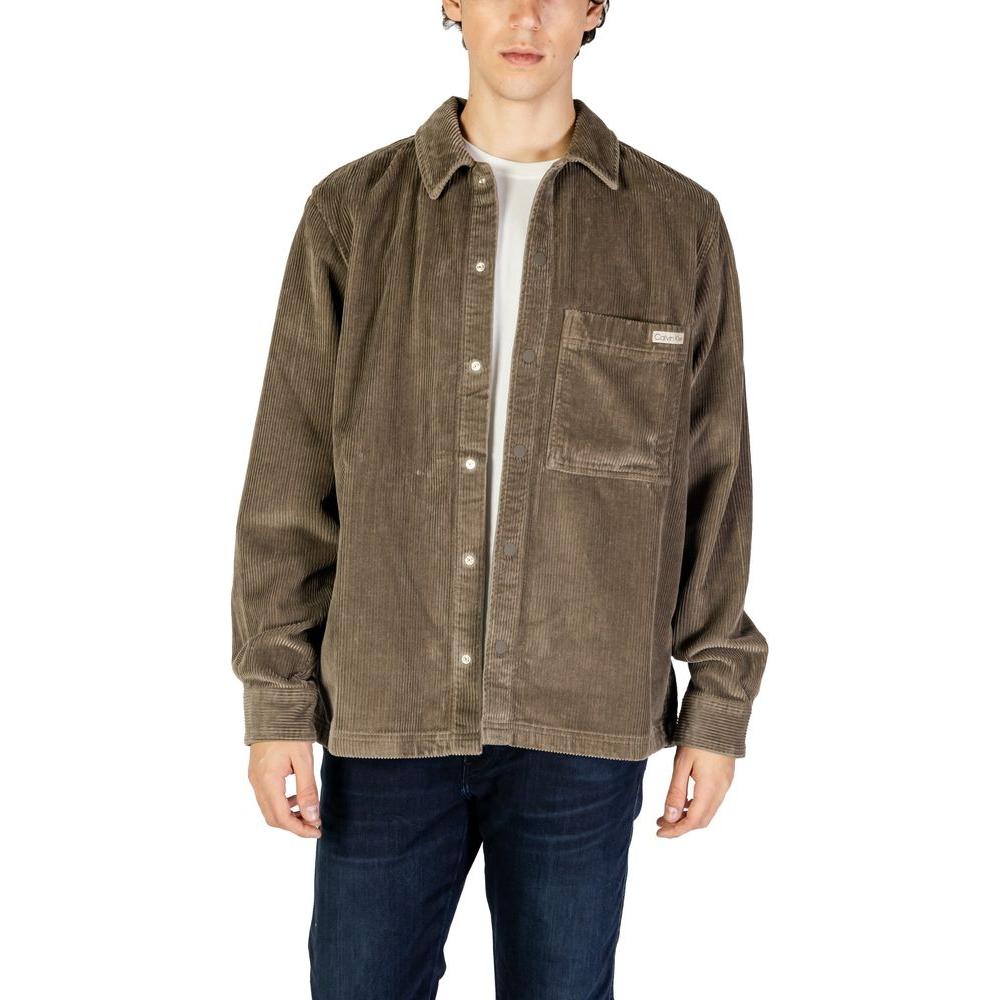 Calvin Klein Jeans Gray Cotton Shirt Calvin Klein Jeans Dim Gray