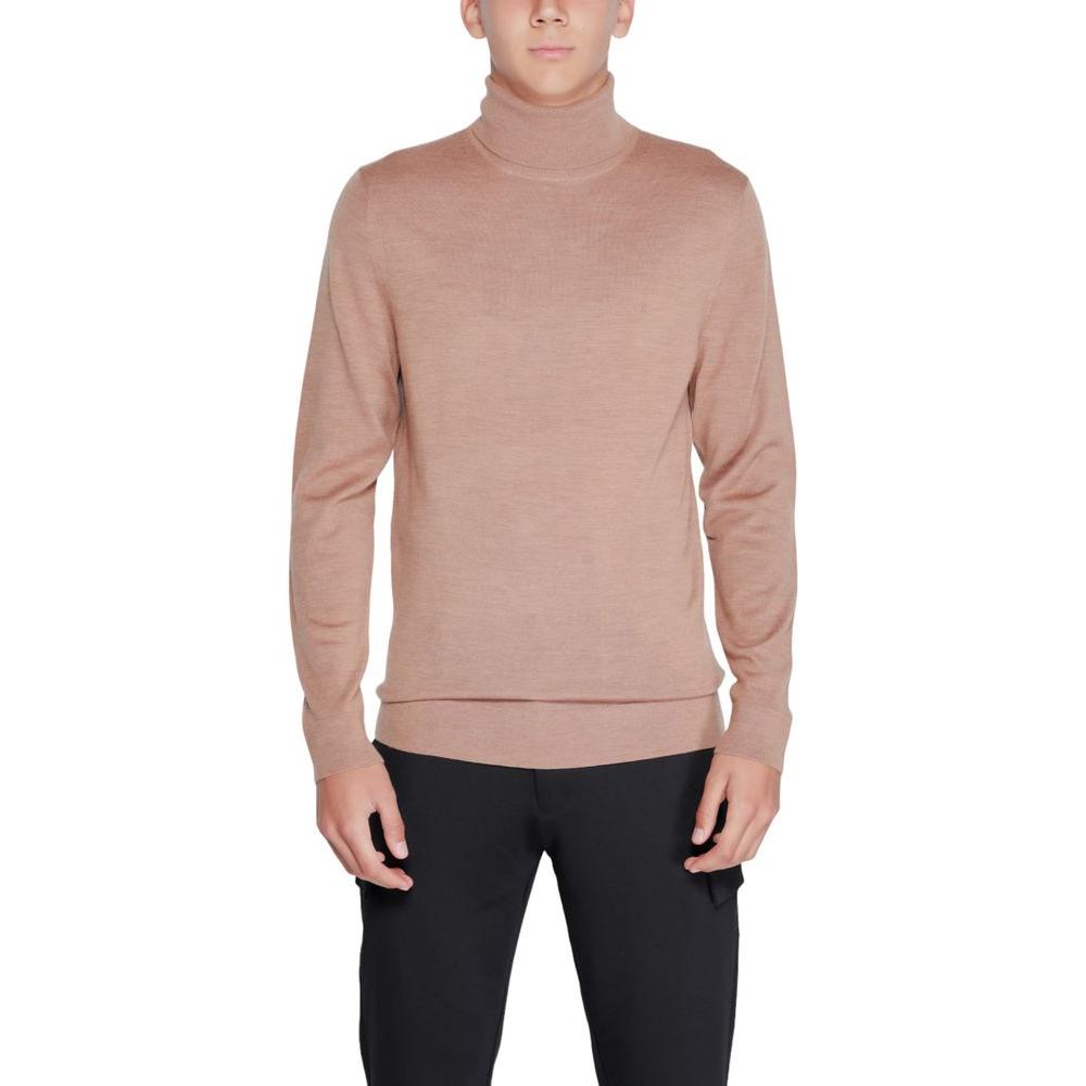 Calvin Klein Beige Wool Sweater Calvin Klein Rosy Brown