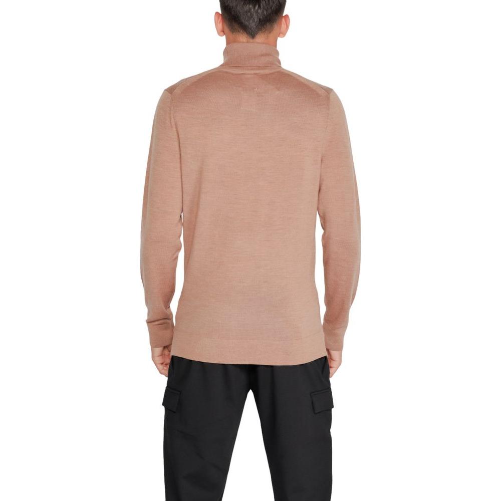 Calvin Klein Beige Wool Sweater Calvin Klein Rosy Brown