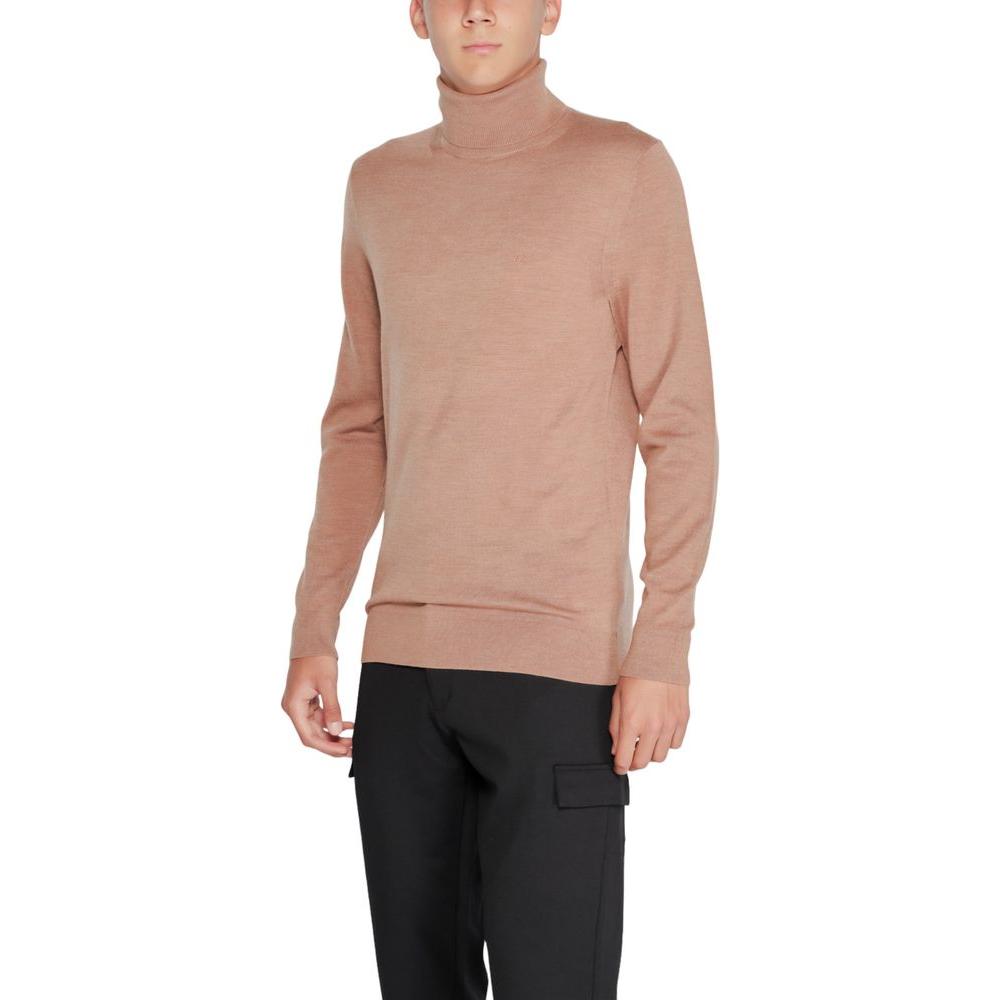 Calvin Klein Beige Wool Sweater Calvin Klein Rosy Brown