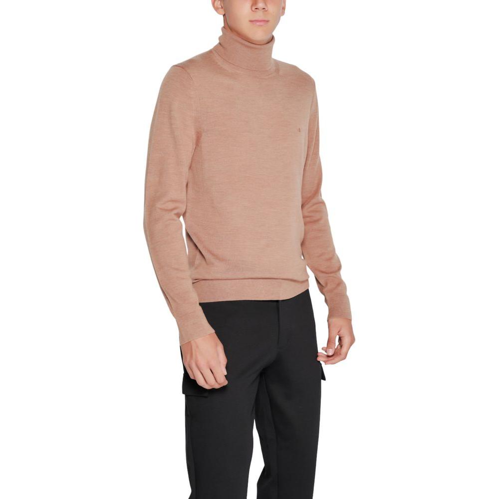 Calvin Klein Beige Wool Sweater Calvin Klein Rosy Brown